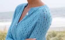 Free Knitting Pattern for a Swiss Dot Eyelet Cardigan