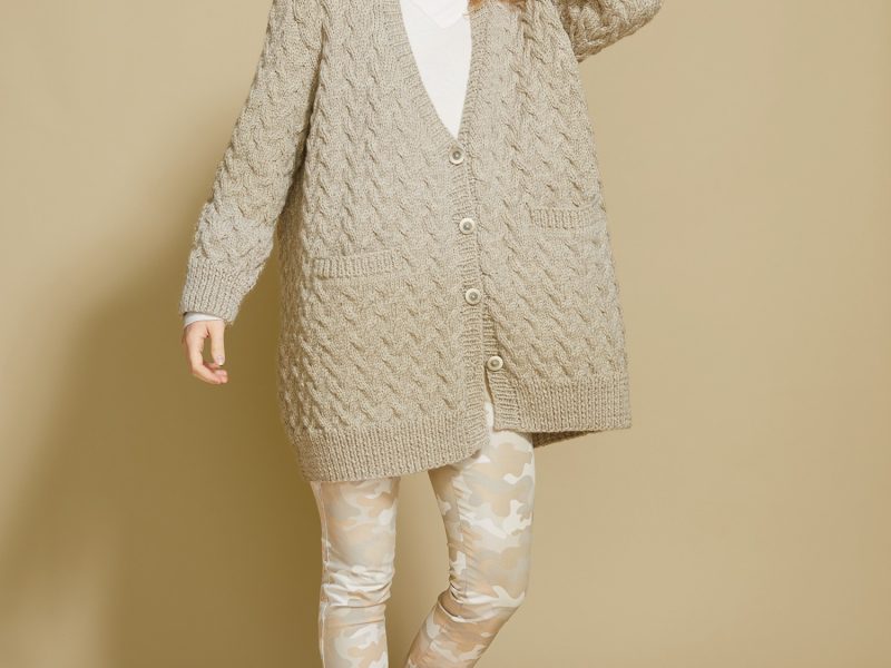 Free Knitting Pattern for an Oversized Cable Cardigan Dotsdale