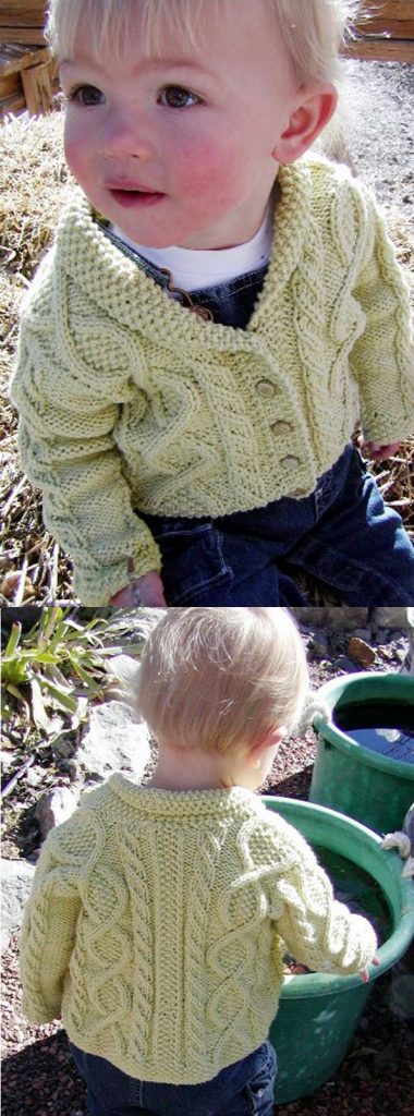 Free Knitting Patterns for Cotton Yarn Baby Aran cardigan