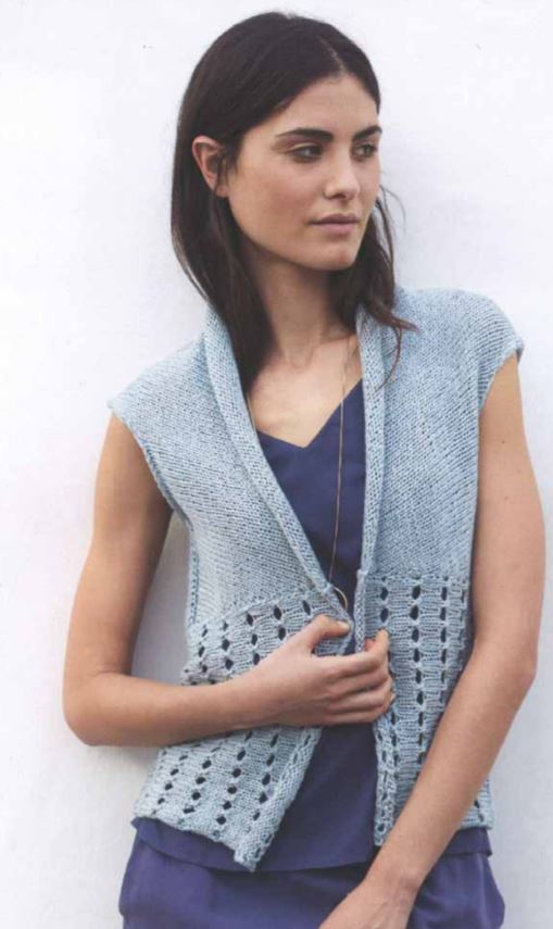 Free Knitting Patterns for Cotton Yarn ladies vest