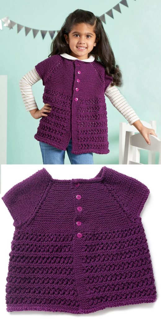 Free Knitting Patterns for Girls Cardigan Short Sleeves