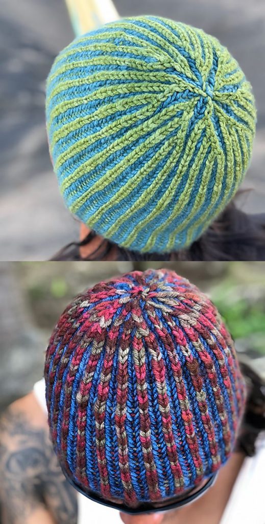 Free easy brioche hat knitting pattern