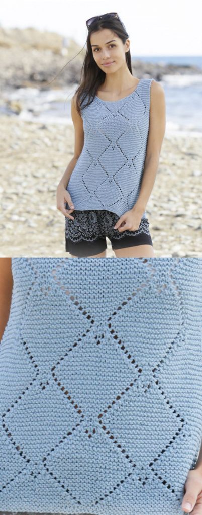 Free knitting pattern for a cotton summer tank top