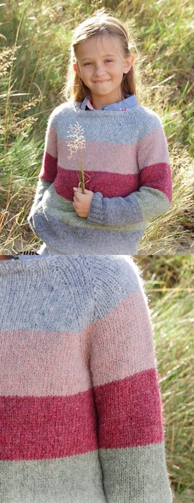 Free knitting pattern for a girls sweater