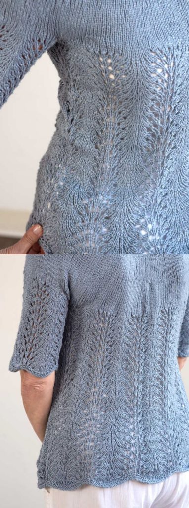 free knitting patterns for cotton sweaters feather and fan stitch