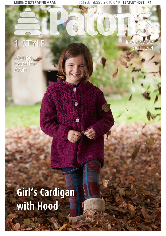 Girl's Cardigan with Hood in Patons Knitting Pattern