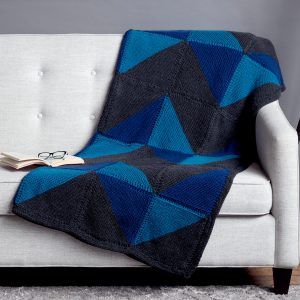 Free Knitting Pattern for a Graphic Chevron Blanket