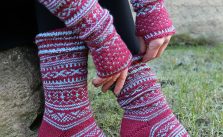 Free Knitting Pattern for Mitts and Socks with Norwegian Pattern
