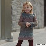 Free Knitting Pattern for a Basic Girls Dress with Long Sleeves