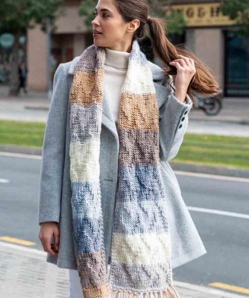 Free Knitting Pattern for a Big Paint Scarf