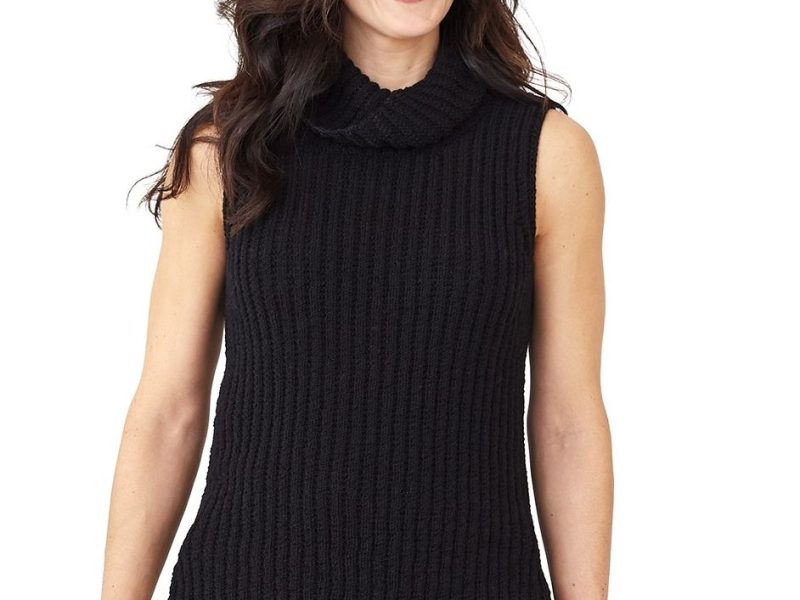 Free Knitting Pattern for a Cosmic Cowl Tunic Contrast