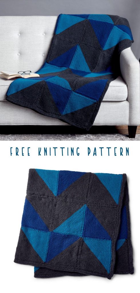 Free Knitting Pattern for a Graphic Chevron Blanket