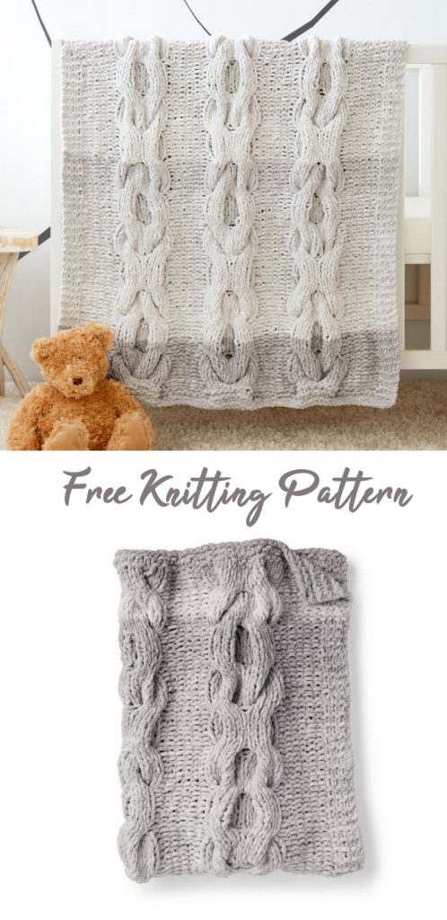 Free Knitting Pattern for a Hugs and Kisses Baby Blanket