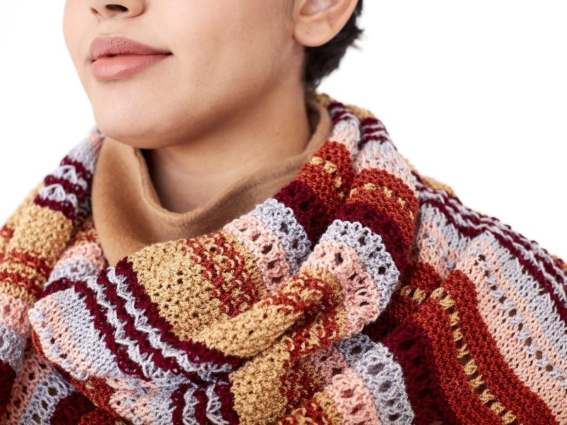 Free Knitting Pattern for a Multi Texture Shawl