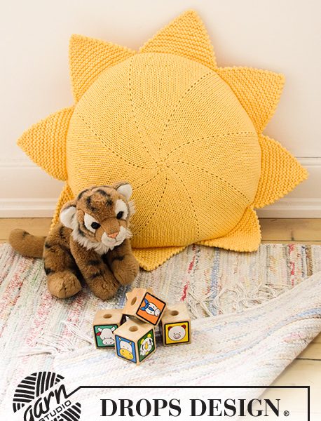 Free Knitting Pattern for a Sunny Nap Pillow for Kids