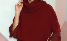 Free Knitting Pattern for a Trapeze Pullover With a Turtleneck