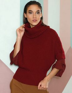Free Knitting Pattern for a Trapeze Pullover With a Turtleneck