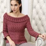 Free Knitting Pattern for a Turned Neck Sweater
