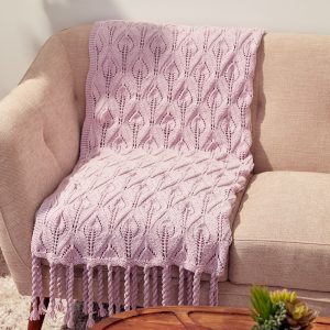Free Knitting Pattern with a Lace Stitch and Tassels