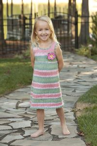 Free Knitting Pattern for a Girl’s Picot Sundress
