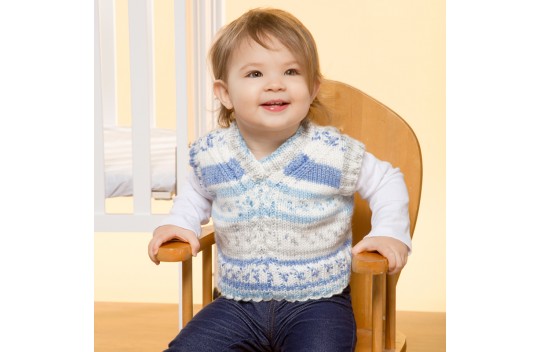 free knitting pattern for a v neck baby vest.