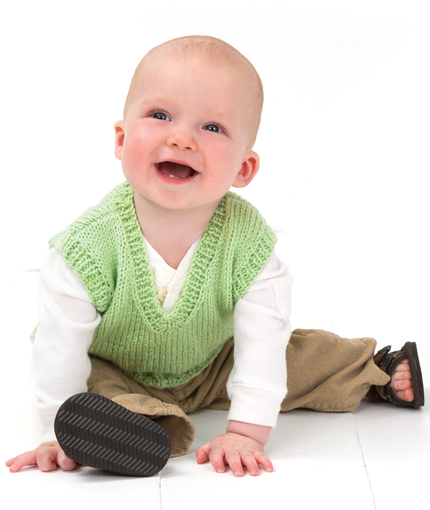 Free Baby Vest Knitting Pattern with a V Neck