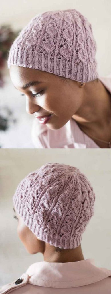 Free Knitting Pattern for Freshwater, a Ladies Lace Beanie