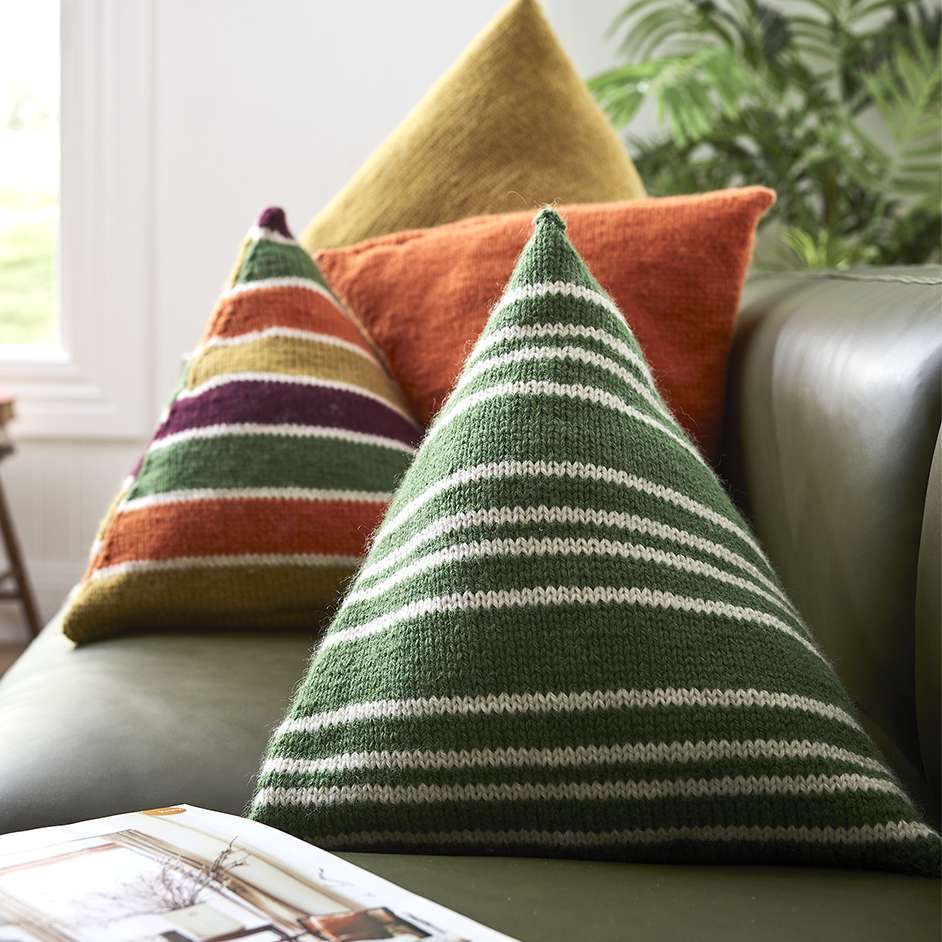 Free Knitting Pattern for Triangle Cushions