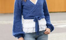 Free Knitting Pattern for a Ballet Wrap in Blue