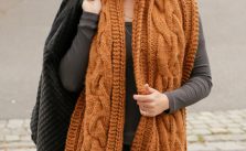 Free Knitting Pattern for a Cable Scarf and Hat Set