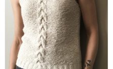 Free Knitting Pattern for a Central Cable Tank Top