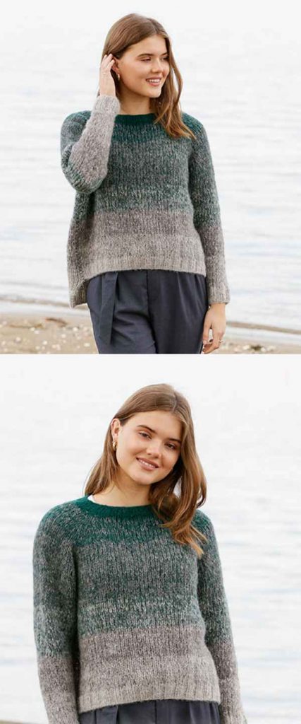 Free Knitting Pattern for a Forest Shadows Sweater with Raglan