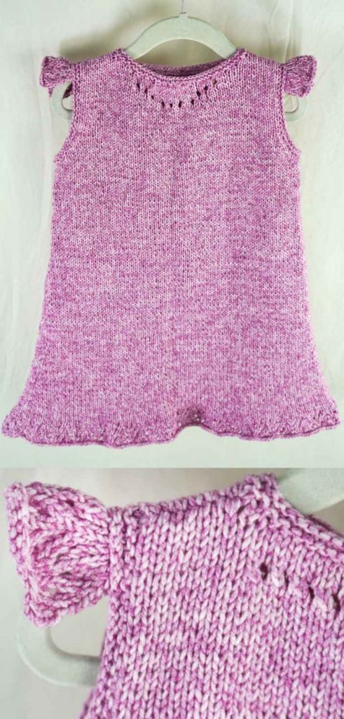 Free Knitting Pattern for a Girl's Flutter Tunic, dress knitting pattern