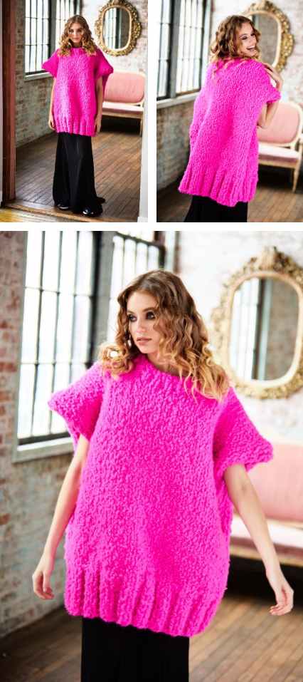 Free Knitting Pattern for a Ladies Oversized Tunic Modern Knitting