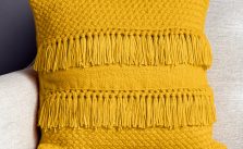 Free Knitting Pattern for a Texture and Fringe Pillow