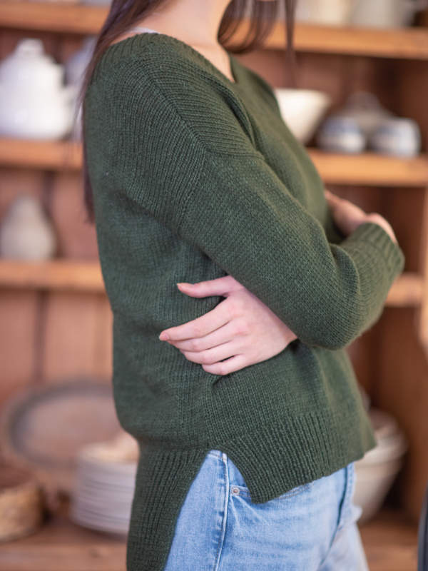 Free Knitting Pattern for a Women's Classic V-Neck Sweater