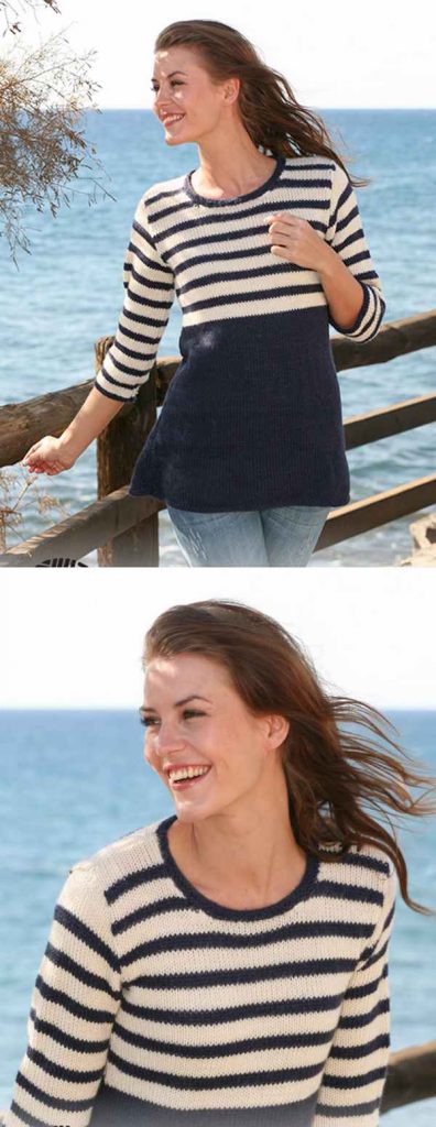 Free knitting pattern for a nautical tunic