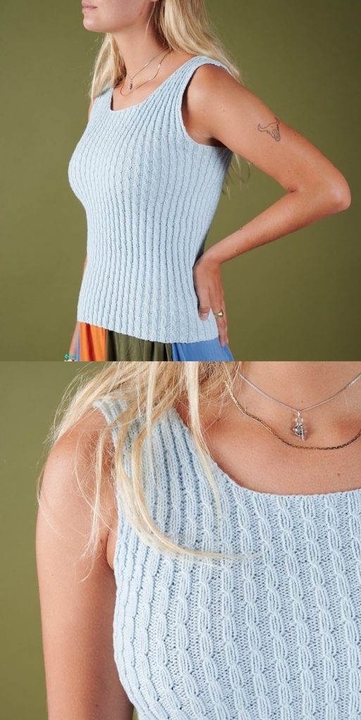Free tank top knitting pattern for Summer