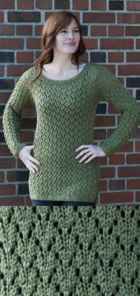 free knitting pattern for a tunic with an all over lace pattern