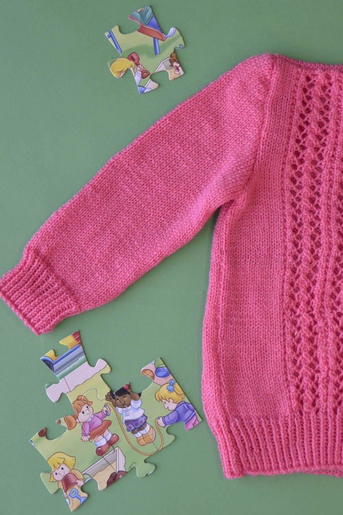 Free Knitting Pattern for a Child's Sweater Taffy Twist