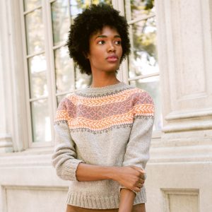 Free Knitting Pattern for a Patons Cumberland Knit Yoke Sweater