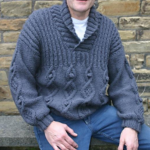 Free Knitting Pattern for a Chunky Collar Jumper for Men