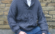 Free Knitting Pattern for a Chunky Collar Jumper for Men