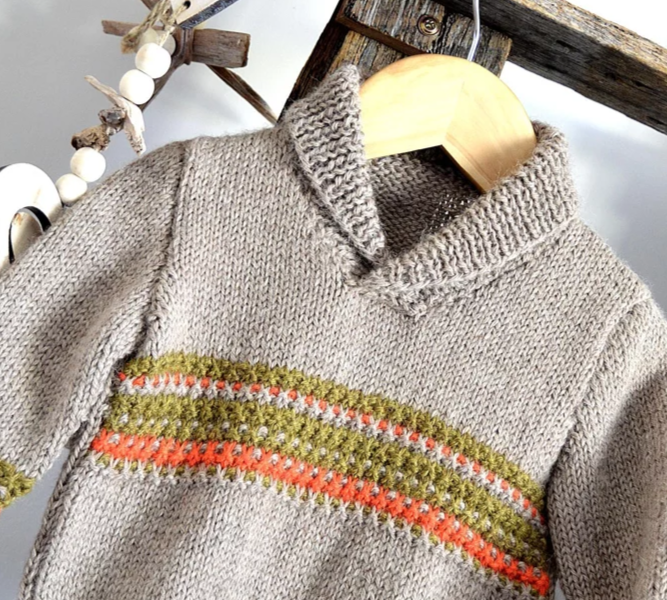 Free Knitting Pattern for a Rustic Sweater for Little Ones