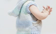 Free Knitting Pattern for a Sleeveless Hoodie for Tots