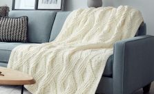 Free Knitting Pattern for a Twisted Stitch Blanket