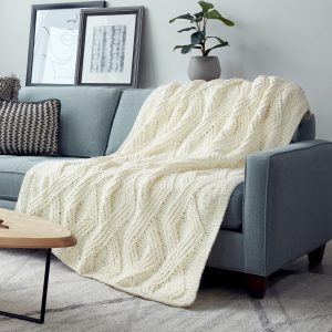 Free Knitting Pattern for a Twisted Stitch Blanket