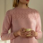 Free Knitting Pattern for a Women's Knitted Sweater With Lace Yoke