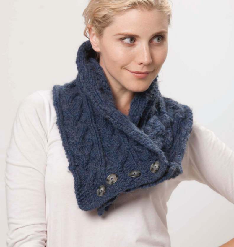 Free Scarf Knitting Patterns Australia cabled button