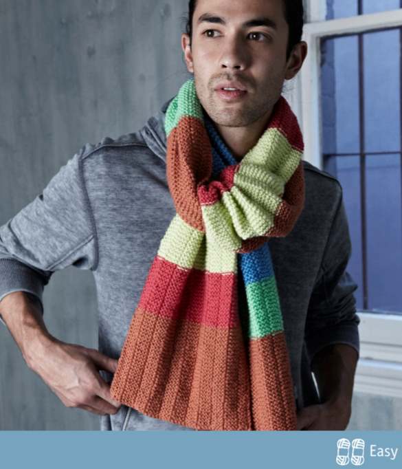 Free Scarf Knitting Patterns Australia cleckheaton 8 ply for men with stripes